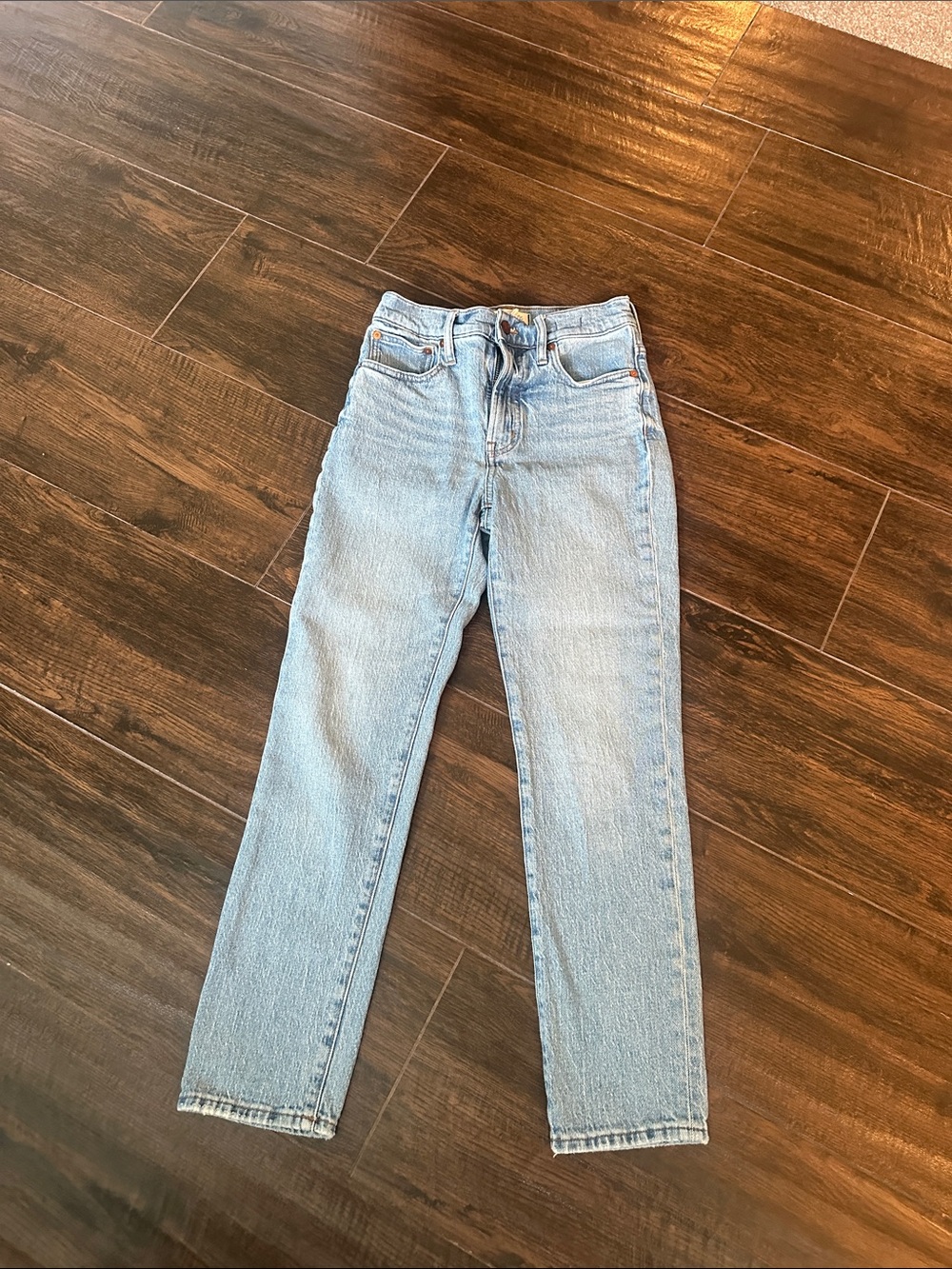 Madewell High-Rise Straight Leg Light Blue Jeans